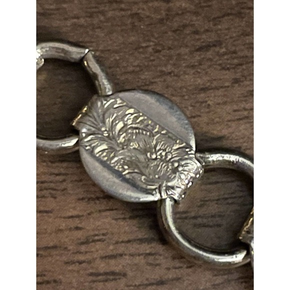 VINTAGE Silver Tone/Antique Flower Garden SARAH COV COVENTRY Link Bracelet - Picture 5 of 7